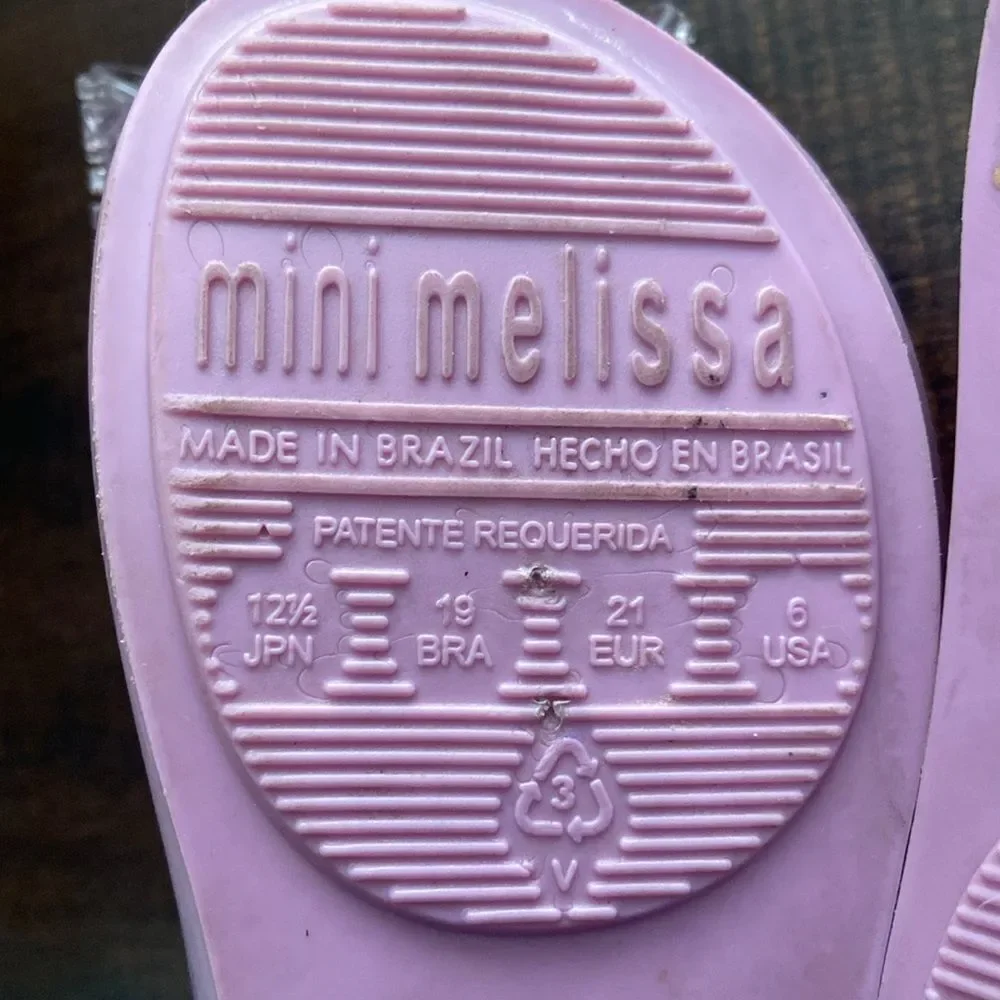 Mini Melissa Kids Lavender Bow Disney Minnie Mouse Dress Shoes 6 US